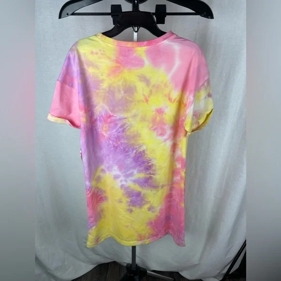 ELODIE TIE DYE CREW NECK T-SHIRT DRESS Size Small NWT - Picture 8 of 17